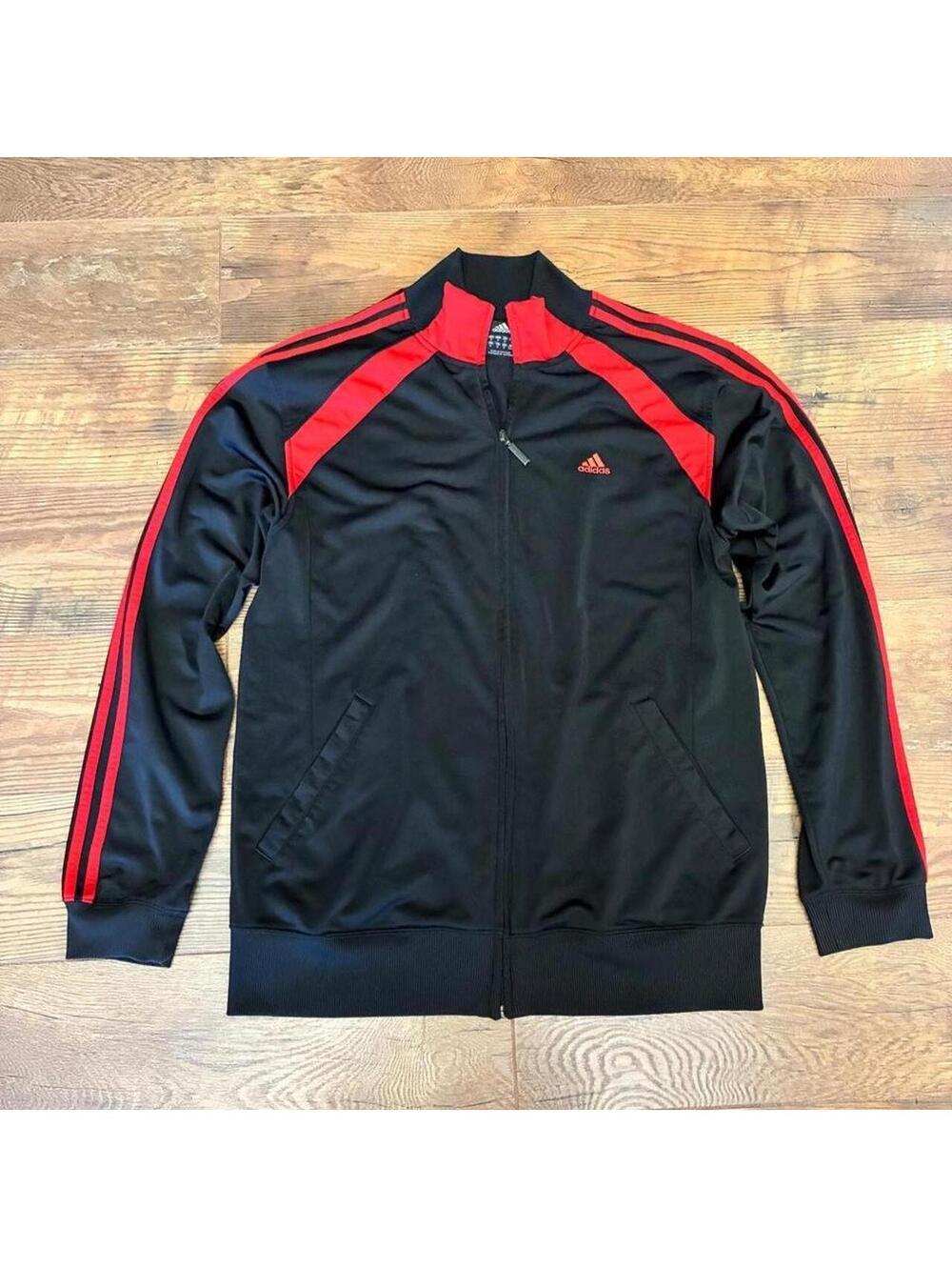 Adidas black/red track jacket